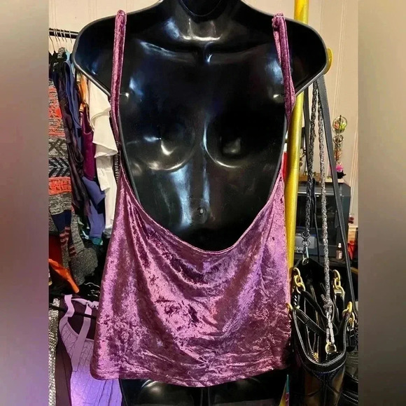 NWT FREE PEOPLE All Night Velvet Tunic / Fig Jam - Picture 5 of 11